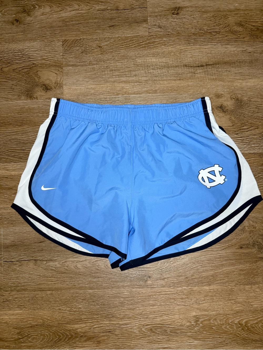 Nike Women’s Carolina Blue Athletic Shorts with White & Navy Trim